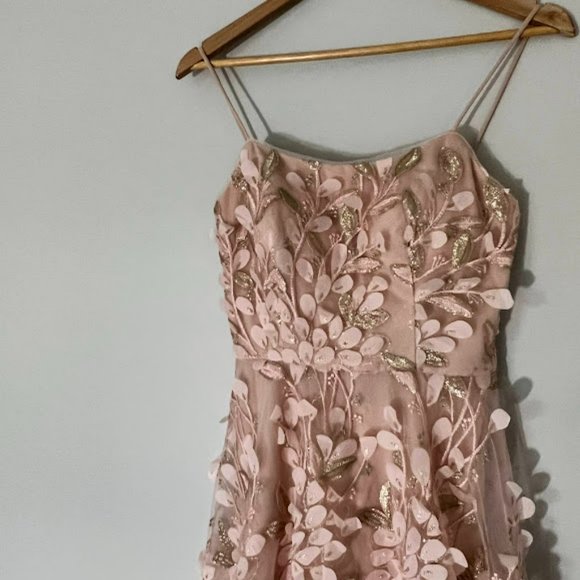 Floral-Appliqués High-Low Gown - Picture 9 of 12